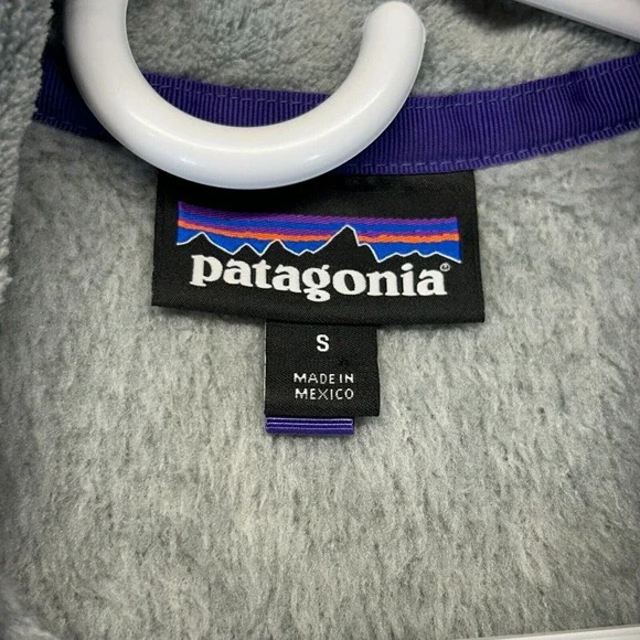 Patagonia Snap-T Fleece Pullover Women's Small Gray Purple Mock Polartec 25442 - Picture 5 of 11